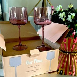 Our Place Tinted Wine Glasses Solid,  NWT, never used